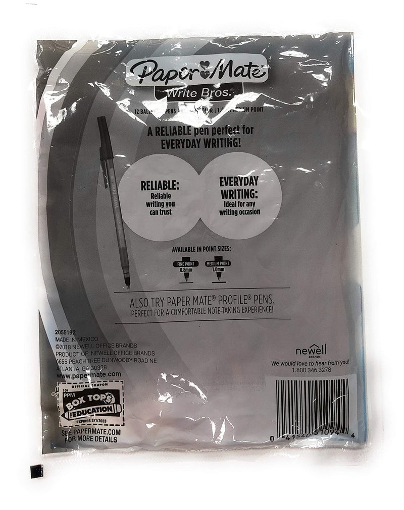 Paper Mate Write Bros. Ballpoint Pen 1.0 mm Medium 12-Pack (Red) - Image 3